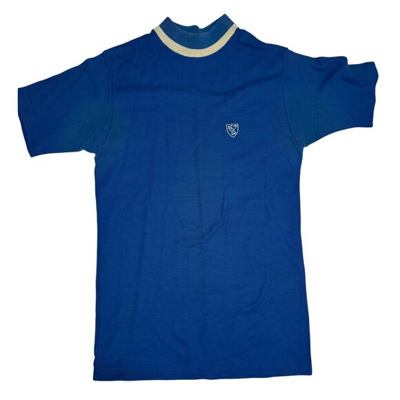 Mens Vintage Towncraft Mock Neck Short Sleeve Shirt M (40-42) - Picture 1 of 6